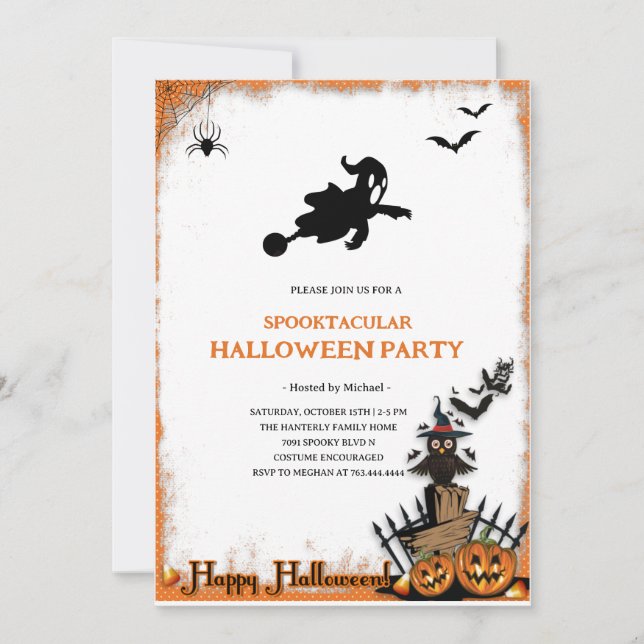 Convites Spooktacular Ghost Halloween Party Invitation (Frente)