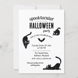 Convites Spooktacular Halloween Black Cats Party
