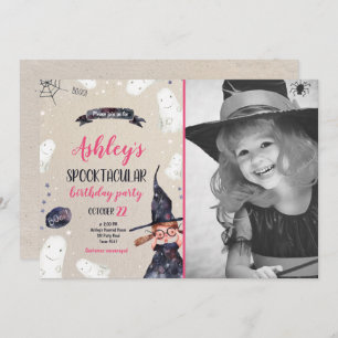 Convites Spooktacular Halloween Bruxas Hat Ghost Birthday
