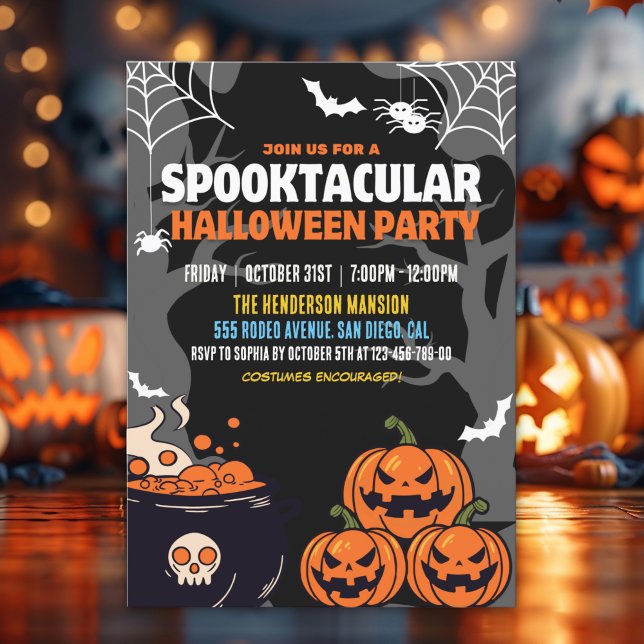 Convites Spooktacular Party Funny Halloween (Criador carregado)
