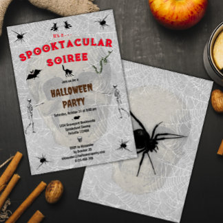 Convites Spooktacular Soirey Caipira Aranhas do Céu, Hallow