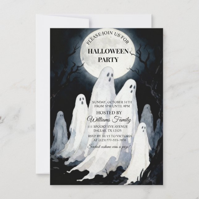 Convites Spooktacular Spookie Ghost Halloween Party (Frente)