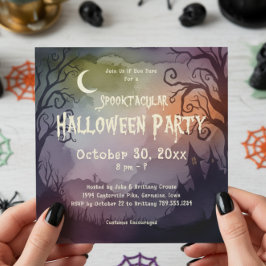 Convites Spooktacular Spooky Moonlit Noite Festa de Hallowe