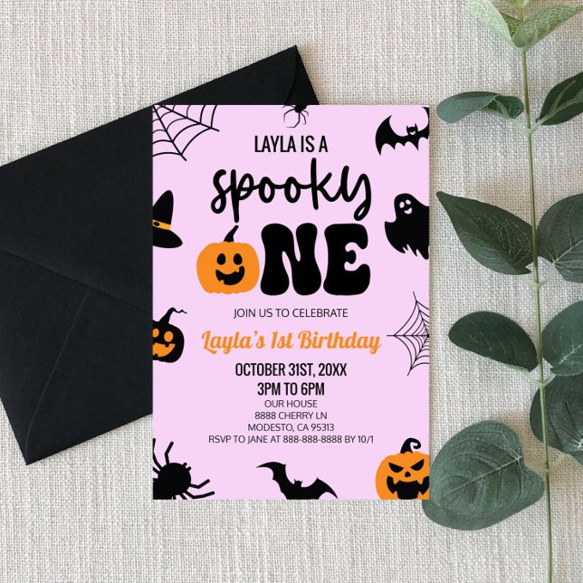 Convites Spooky, 1º primeiro aniversario de Halloween (Criador carregado)