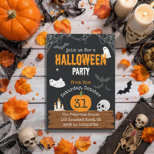Convites Spooky Dark Spider Web Fantasmas Festa de Hallowee