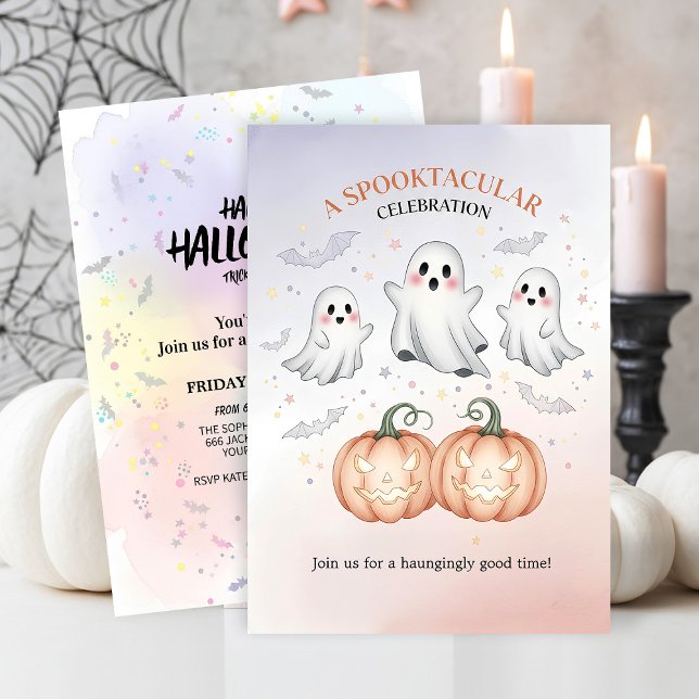 Convites Spooky Ghost Halloween (Criador carregado)