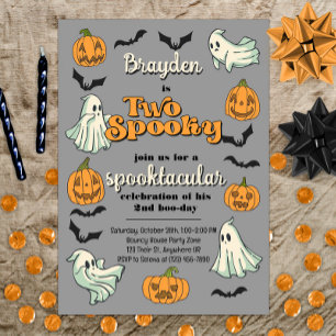 Convites Spooky Ghost Halloween Cai Segundo Aniversário