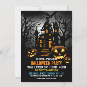 Convites Spooky Haunted WitHouse Pumpkin Festa de Halloween