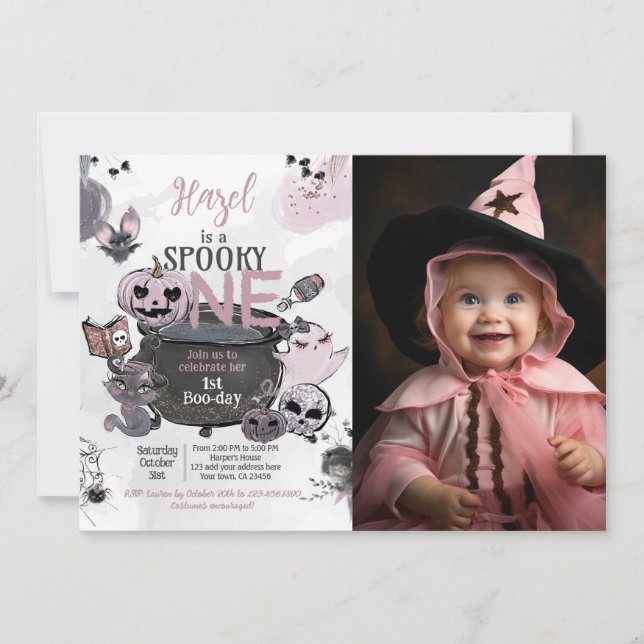Convites Spooky One 1st Birthday Halloween (Frente)