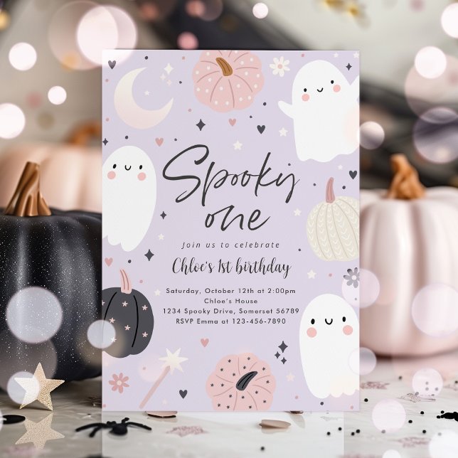 Convites Spooky One Boho Halloween Festa de primeiro aniver (Criador carregado)
