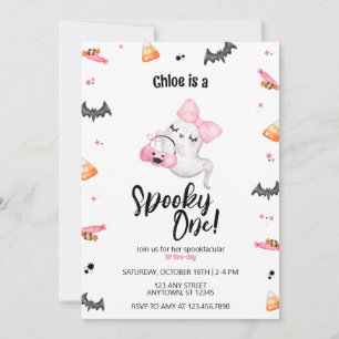 Convites "Spooky One Girl 1rua Boo Day Halloween" Aniversár