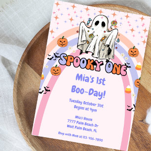 Convites Spooky One Groovy Halloween primeiro aniversario