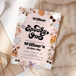 Convites Spooky One Groovy Halloween primeiro aniversario