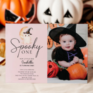 Convites Spooky One Photo Birthday