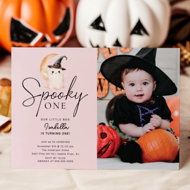 Convites Spooky One Photo Birthday (Criador carregado)