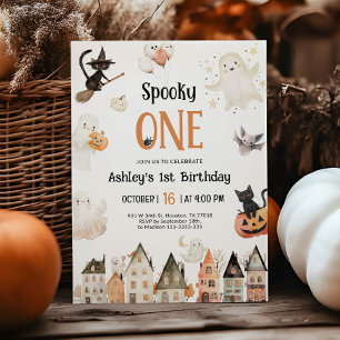 Convites Spooky One   Primeiro aniversario de Halloween