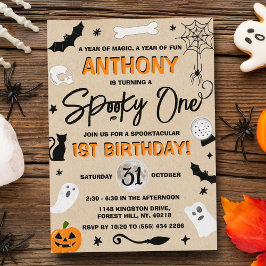 Convites Spooky One! Primeiro aniversario de Halloween