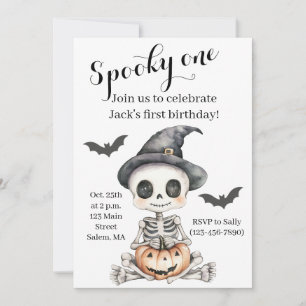 Convites Spooky One   Primeiro aniversario de Halloween de 