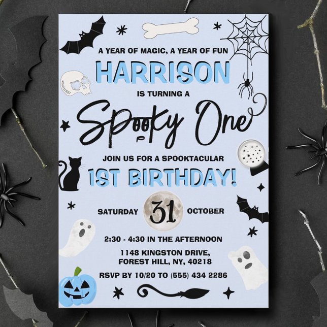 Convites Spooky One! Primeiro aniversario do Boys Halloween (Criador carregado)