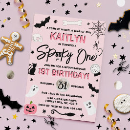 Convites Spooky One! Primeiro aniversario Girls Halloween