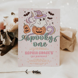 Convites Spooky One Retro Ghost Halloween Festa de aniversá
