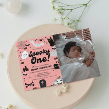 Spooky One Retro Grovy Halloween Girl primeiro ani