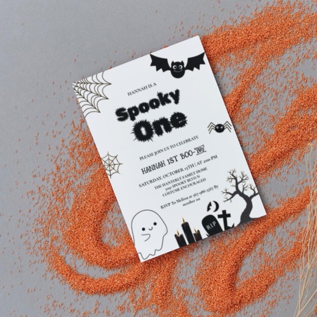Convites Spooky, primeira festa de aniversário de Halloween (Criador carregado)