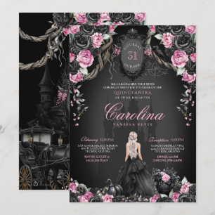 Convites Spooky Princesa Gótica Halloween Quinceanera