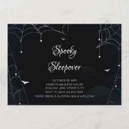 Convites Spooky Sleepover Cobwebs Black Halloween