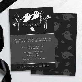 Convites "Spooky Times Ahead Ghosts Festa de Halloween"