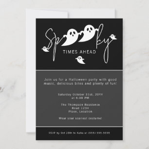 Convites "Spooky Times Ahead Ghosts Festa de Halloween"