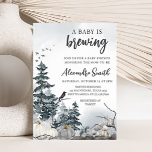 Convites Spooky Um Bebê está criando Chá de fraldas