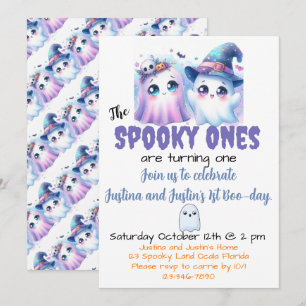 Convites Spooky Um primeiro aniversario