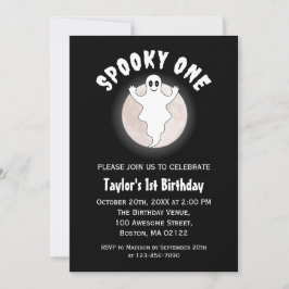 Convites Spooky, Um primeiro aniversario Divertido de Hallo