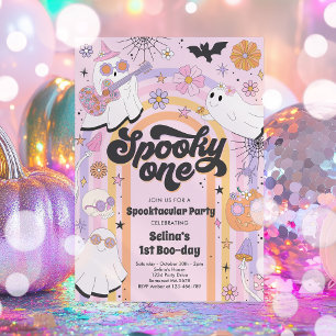 Convites Spooky, um primeiro aniversario do Halloween Groov