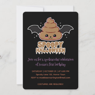 Convites Spoopy Halloween Kawaii Aniversário