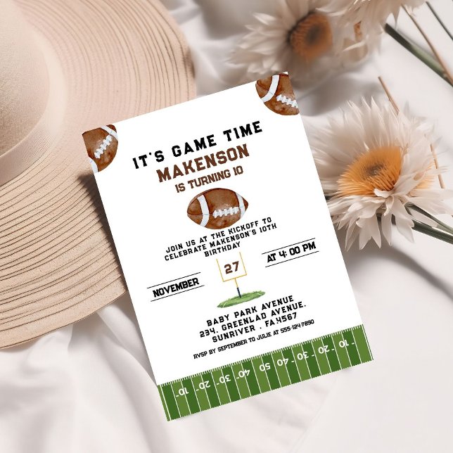 Convites Sport Football  Second Birthday 10th year Down (Criador carregado)