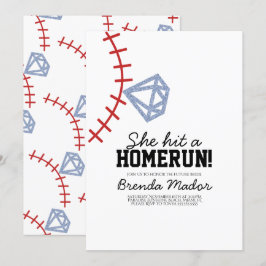 Convites Sports Beisebol Homerun Brilho Chá de Noiva 