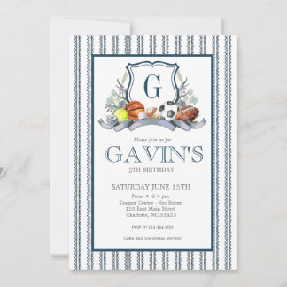Convites Sports Crest Birthday Invitation