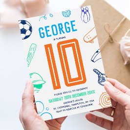 Convites Sports Theme Boys Modern Birthday Party