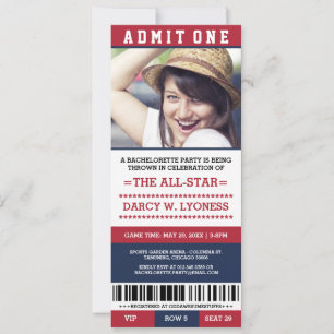 Convites Sports Ticket Bachelorette Party Invites