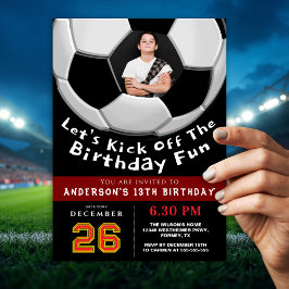 Convites Sporty Photo Birthday Invitation For Boys | Soccer
