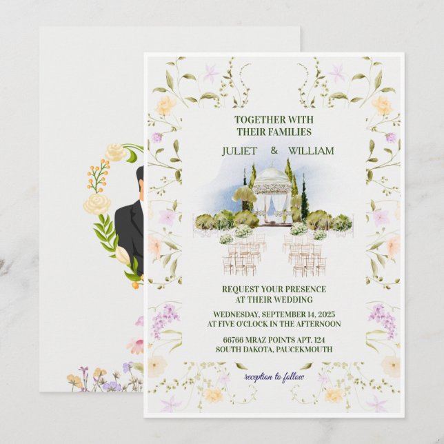 Convites Sporty Wedding Invitation | Glass House  (Frente/Verso)