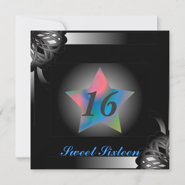 Convites Spot Light Star Sweet 16 - Personalizar (Frente)