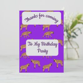 Convites Spotted Hyenas Thank you Card