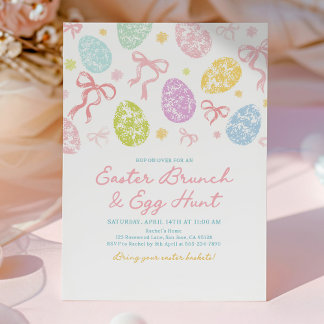 Convites Spring Easter Invitation, Hand-Drawn Bunny