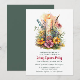 Convites Spring Equinox Party Wildflowers & Candle Sabbat