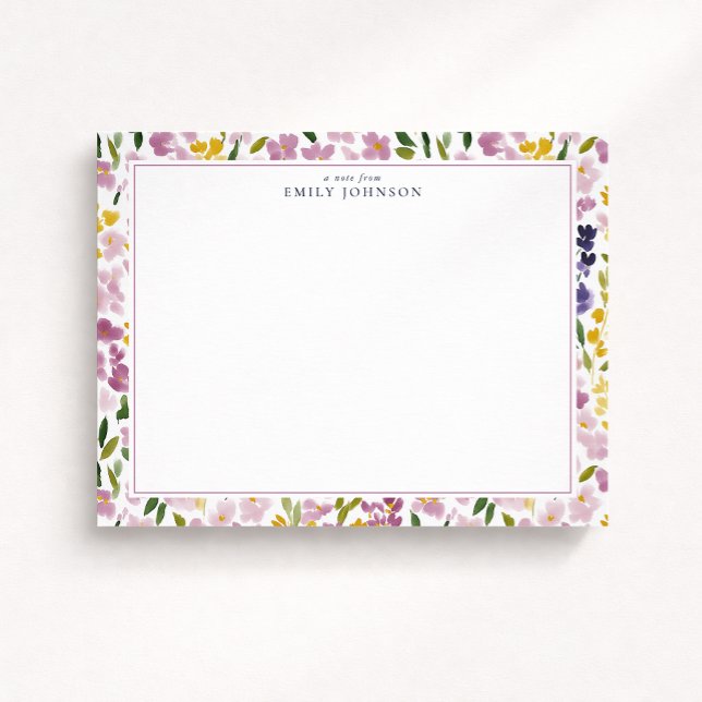 Convites Spring Floral Border Note Card (Criador carregado)