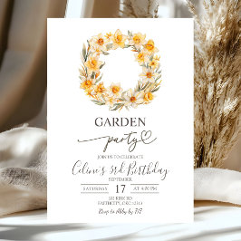Convites Spring Floral Daffodil Wreath Birthday Party