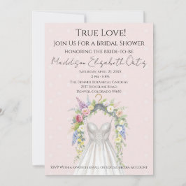 Convites Spring Floral Wedding Dress Bridal Shower Invite